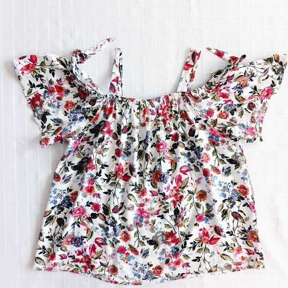 Bailey & Chloe Open Shouldered Floral Top size M - Picture 5 of 9